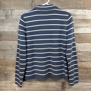 Talbots Womens Striped Knit Blazer Jacket‎ Navy White Size Medium
